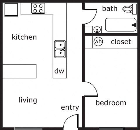 Gladstone Forest 1 Bed 1 Bath 475 SF